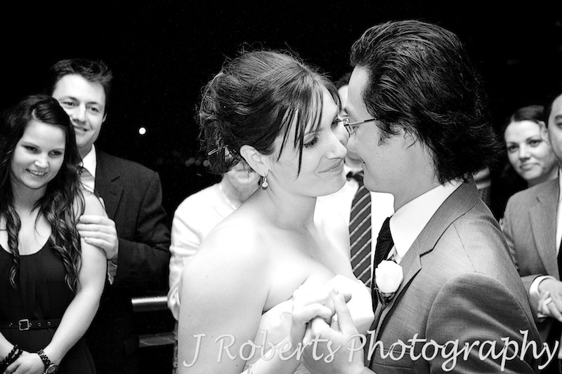 B&W of bridal waltz  - wedding photography sydney